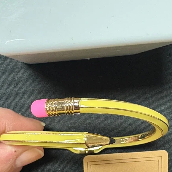 Yellow Bow Pencil Earrings and Pencil Bracelet Set - Picture 2 of 5